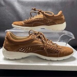 Brown Suede Sneakers with White Soles